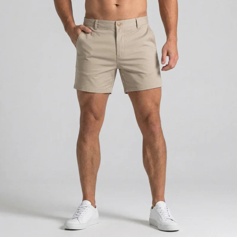 Pánské slim fit chino šortky s upraveným pasem