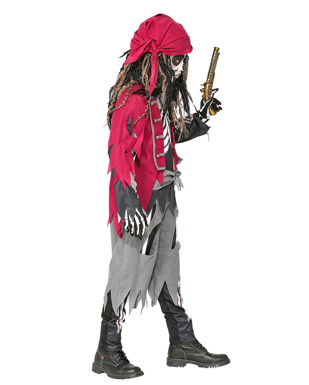 Børnekostume som skeletpirat til halloweenudklædning