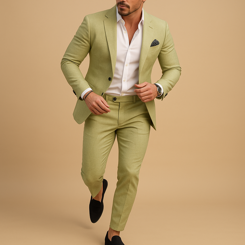 Slim fit-jakkesæt til mænd i to dele - Skræddersyet blazer- og buksesæt til bryllupper, forretningsmøder, formelle begivenheder og aftenanledninger