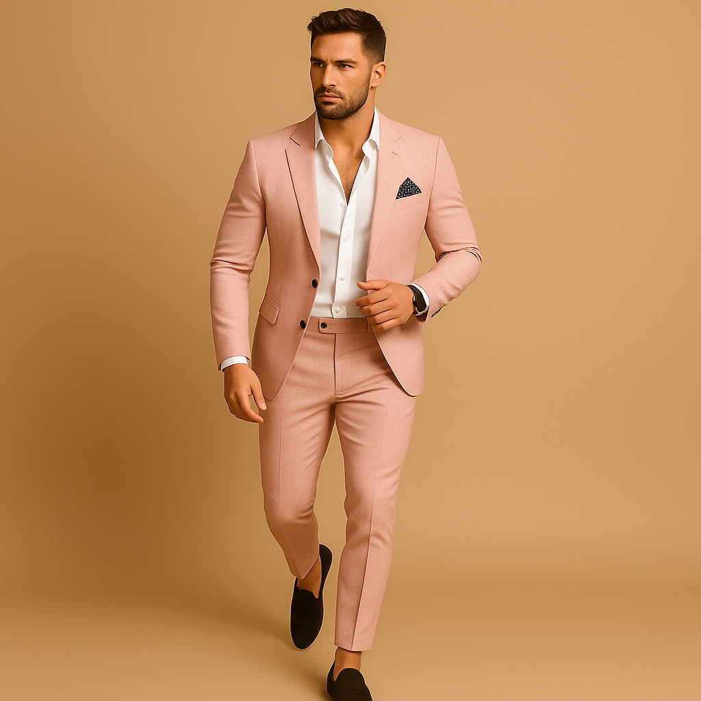 Slim fit-jakkesæt til mænd i to dele - Skræddersyet blazer- og buksesæt til bryllupper, forretningsmøder, formelle begivenheder og aftenanledninger