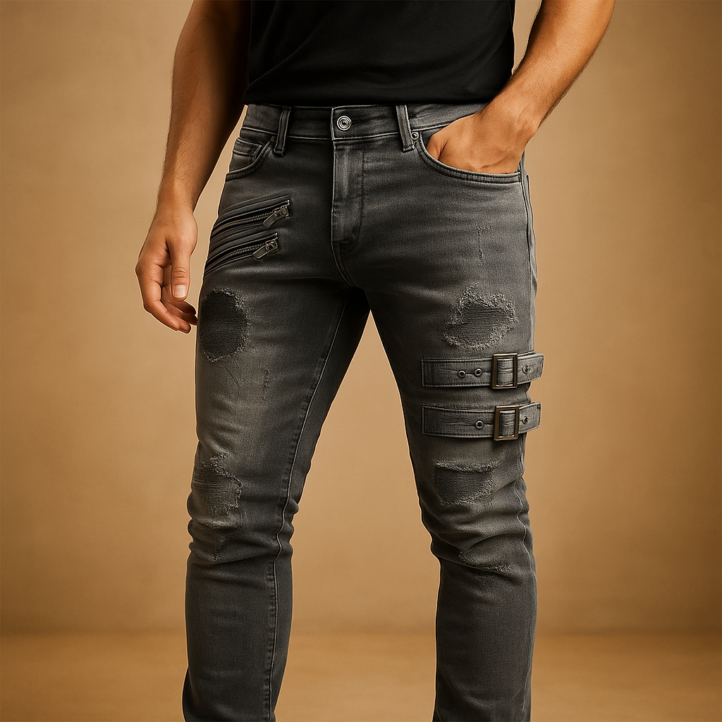 Pánské strečové džíny ve slim střihu – džínovina s praktickými detaily pro ležérní streetwear a večerní nošení