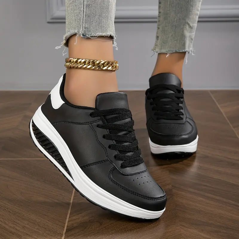 Zapatillas deportivas de mujer con plataforma y cordones para caminar – Deportivas ergonómicas acolchadas para el trabajo diario, los viajes y las caminatas largas