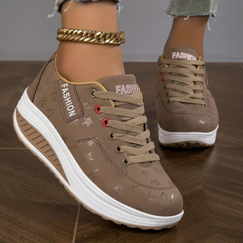 Zapatillas deportivas de mujer con plataforma y cordones para caminar – Deportivas ergonómicas acolchadas para el trabajo diario, los viajes y las caminatas largas