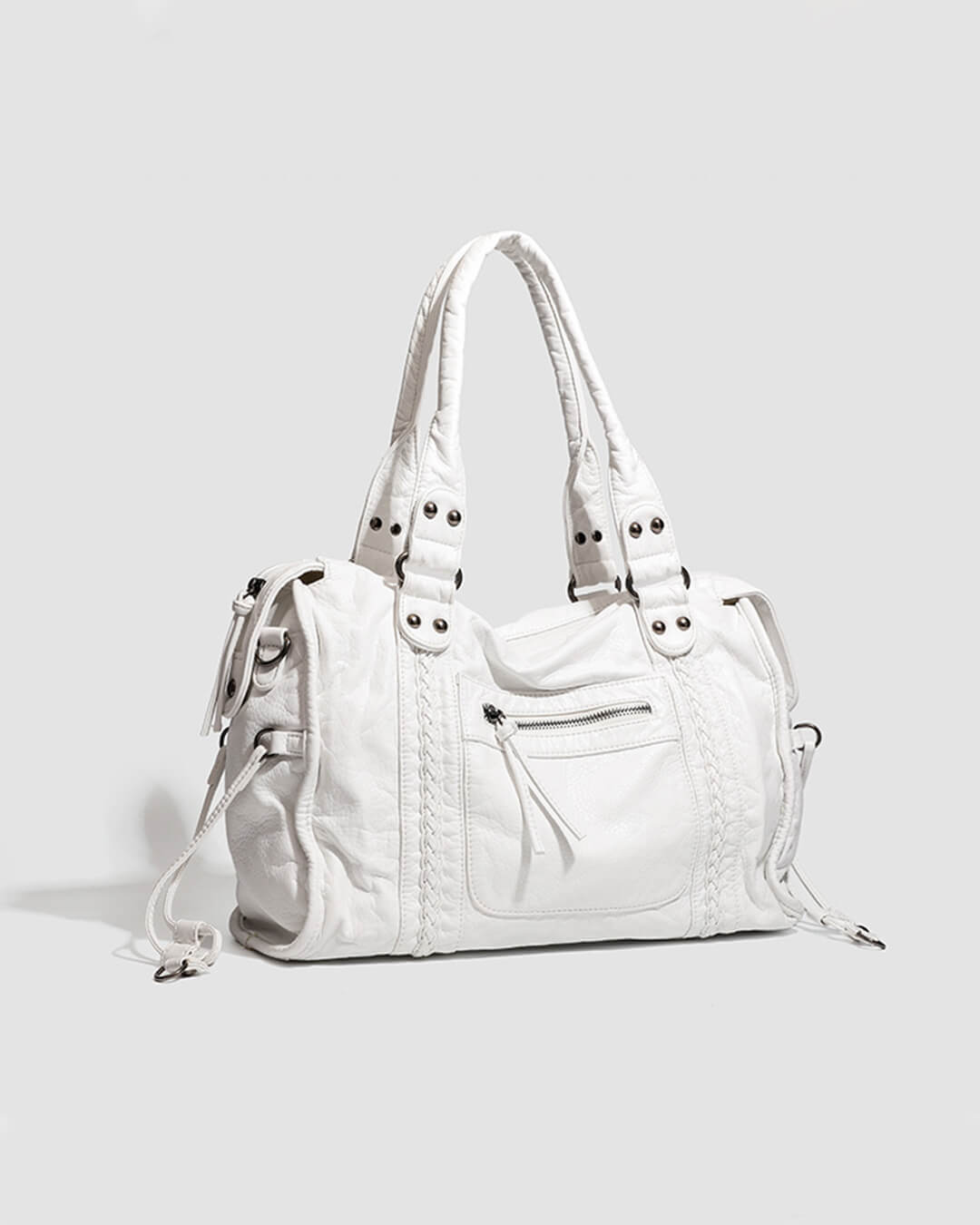 Women’s Textured Shoulder Handbag – Multi-Pocket Carry Bag with Adjustable Strap for Everyday Wear