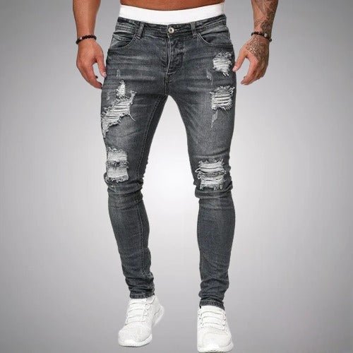 Blugi bărbătești elastici cu rupturi – croială slim, confortabili, stilati, durabili, casual, denim pentru uz zilnic