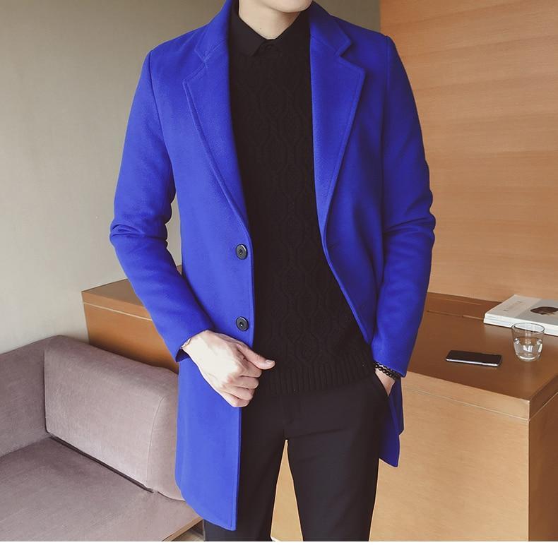 Palton lung din lână pentru bărbați – Elegant, croială slim, clasic, smart, formal