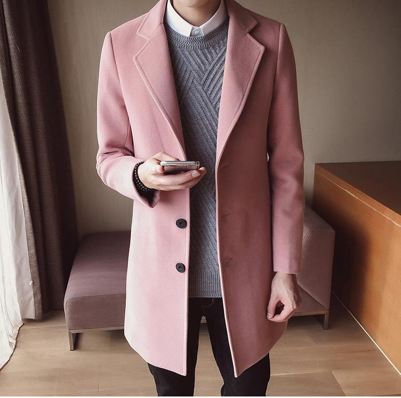 Palton lung din lână pentru bărbați – Elegant, croială slim, clasic, smart, formal