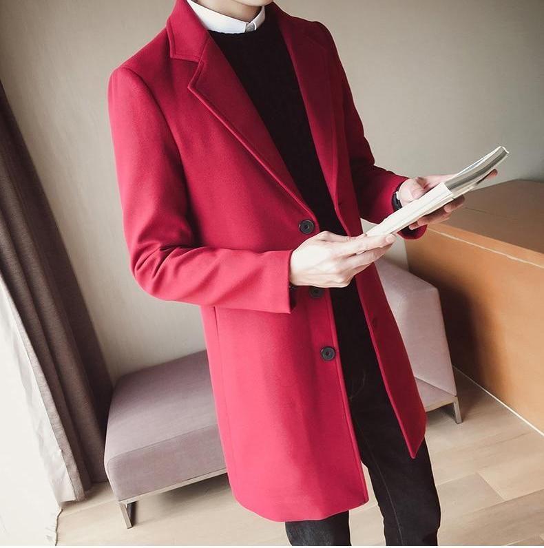 Palton lung din lână pentru bărbați – Elegant, croială slim, clasic, smart, formal