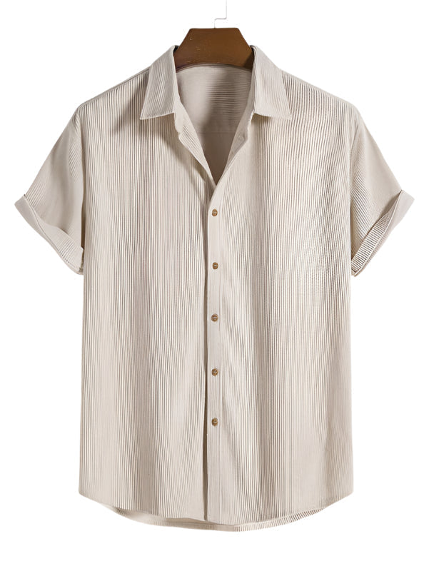 Conjunto minimalista de verano para hombre Camisa de manga corta y pantalones cortos Ropa casual ligera y transpirable