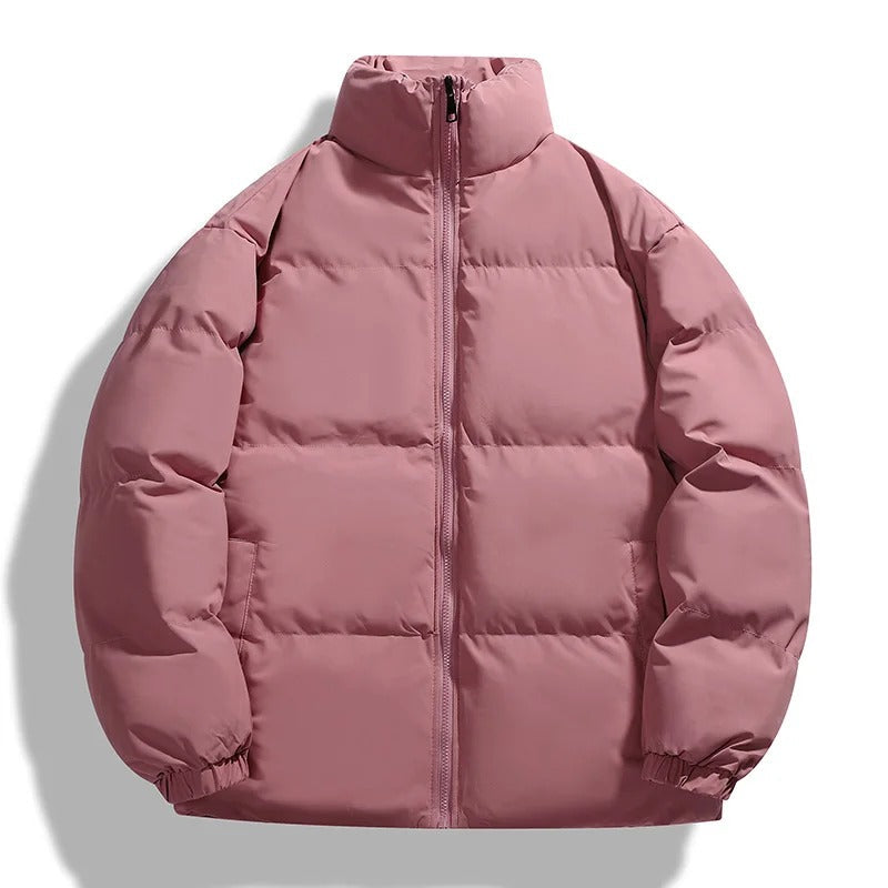 Pánska teplá prešívaná bunda - zateplená bunda so stojacím golierom na zips na bežné každodenné nosenie, zimné cestovanie, pohodlie v prírode a street style do chladného počasia