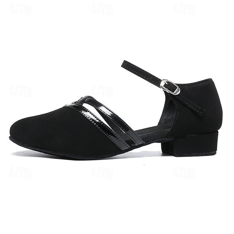 Women’s Double Strap Dance Shoes Block Heel Ankle Fastening