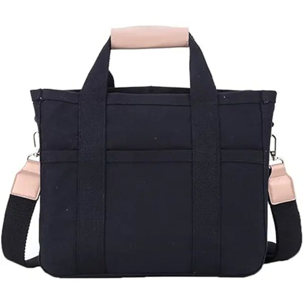 Women’s Large Multi-Pocket Canvas Tote Bag – Spacious Dual-Handle Shoulder Carryall for Work Travel Shopping University Weekend Trips and Organised Everyday Use