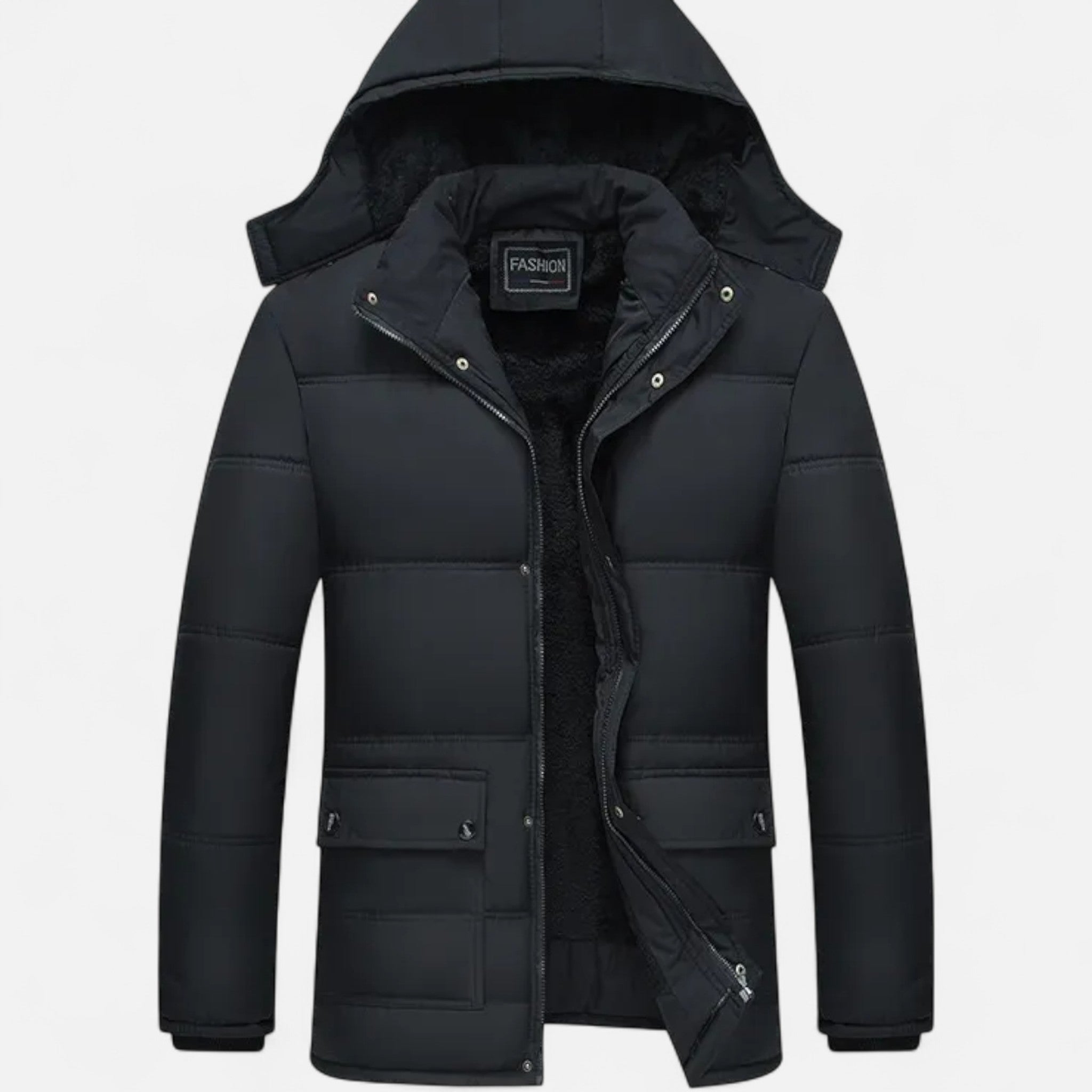 Valmonti | Men’s Cotton-Padded Hooded Jacket with Fur Lining