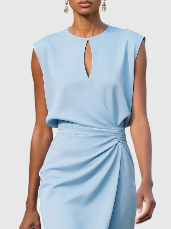 Women’s Ruched Waist Midi Dress Elegant Occasion Style