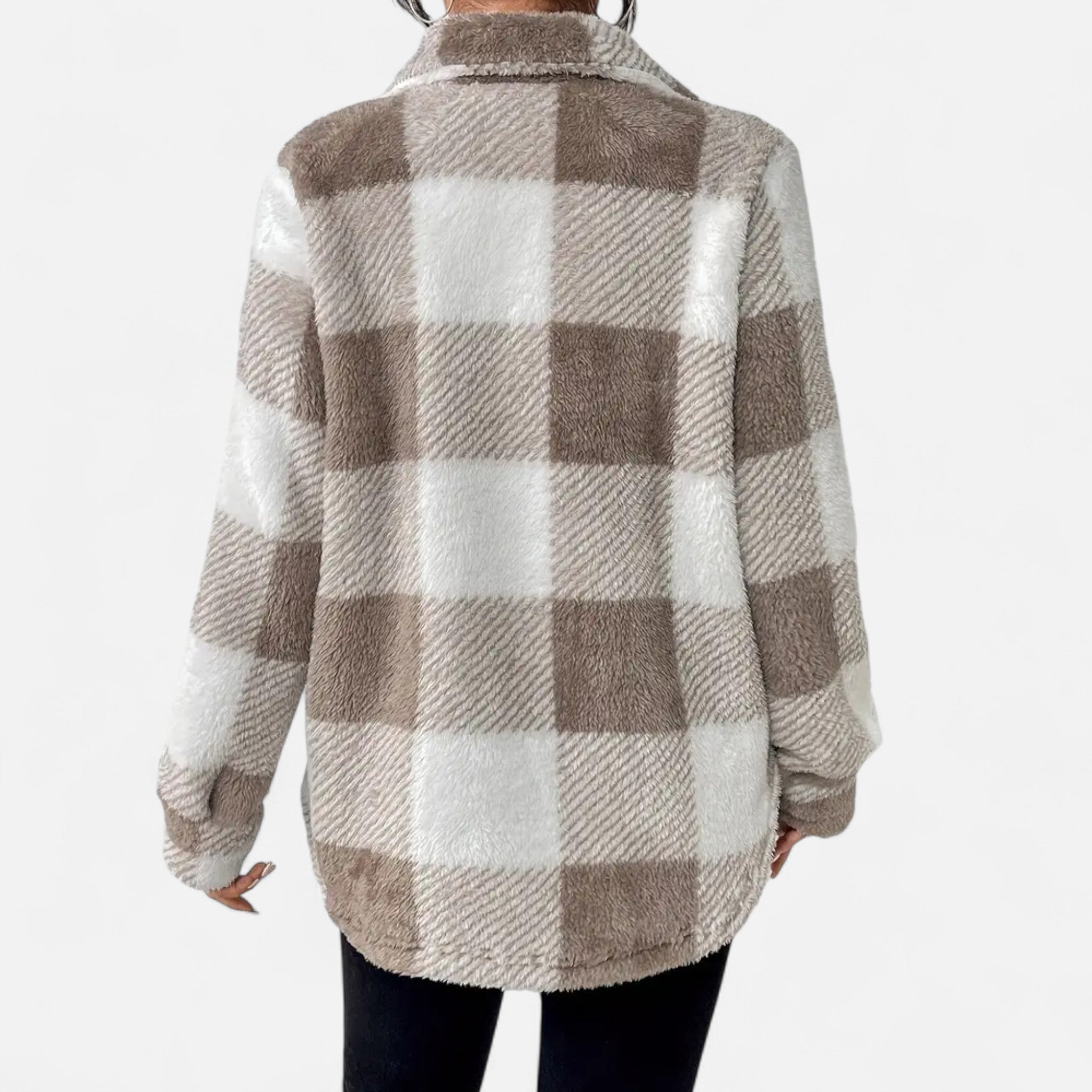 Valmonti | Women’s Checkered Plush Winter Jacket