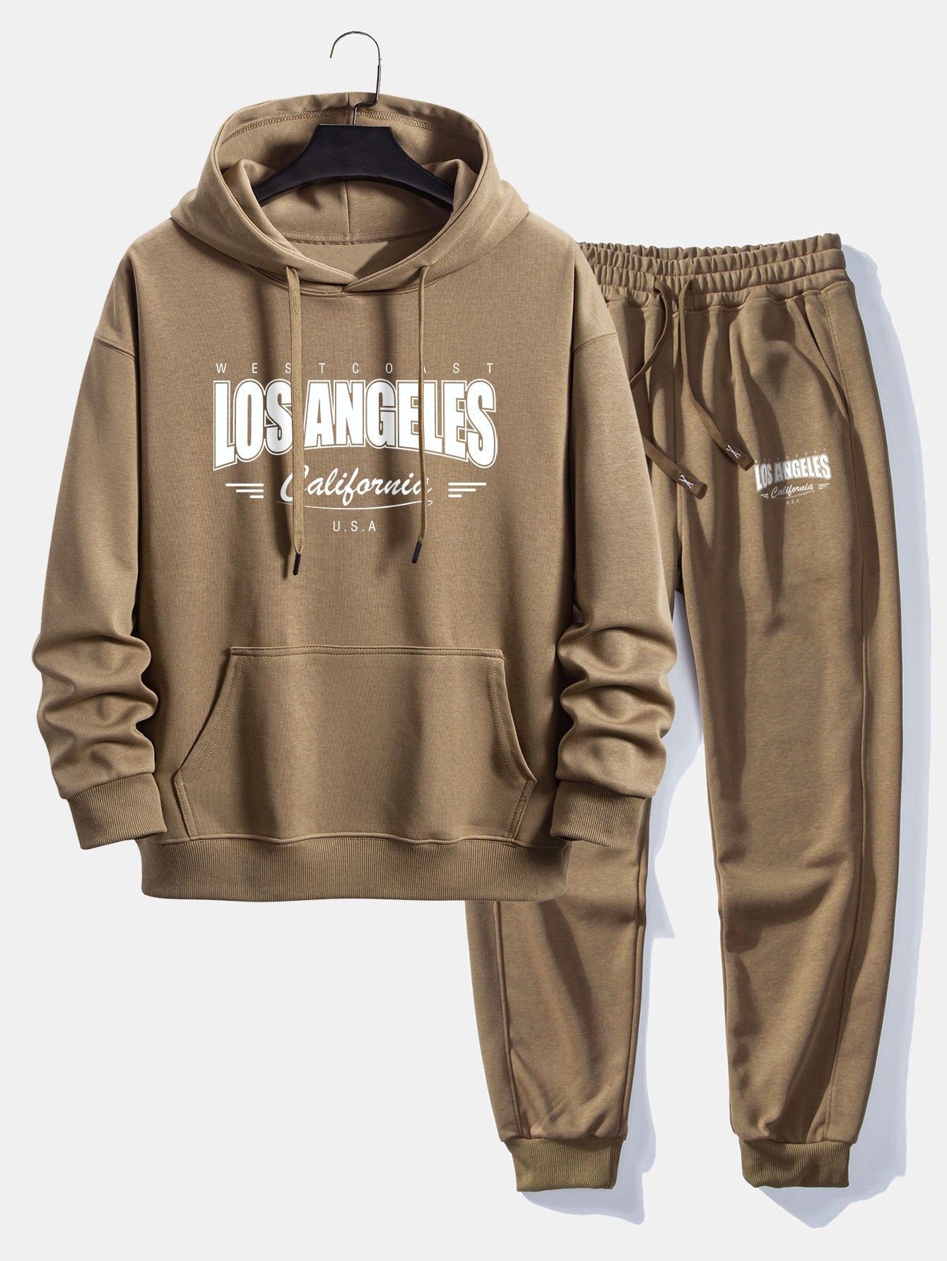 Men’s Cotton Blend Tracksuit – Relaxed Printed Hoodie and Joggers for Everyday Streetwear