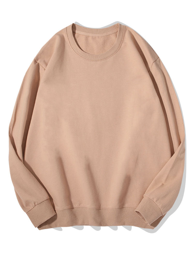 Men’s Basic Cotton Crew Neck Sweatshirt – Relaxed Fit Long Sleeve Casual Pullover for Everyday Wear