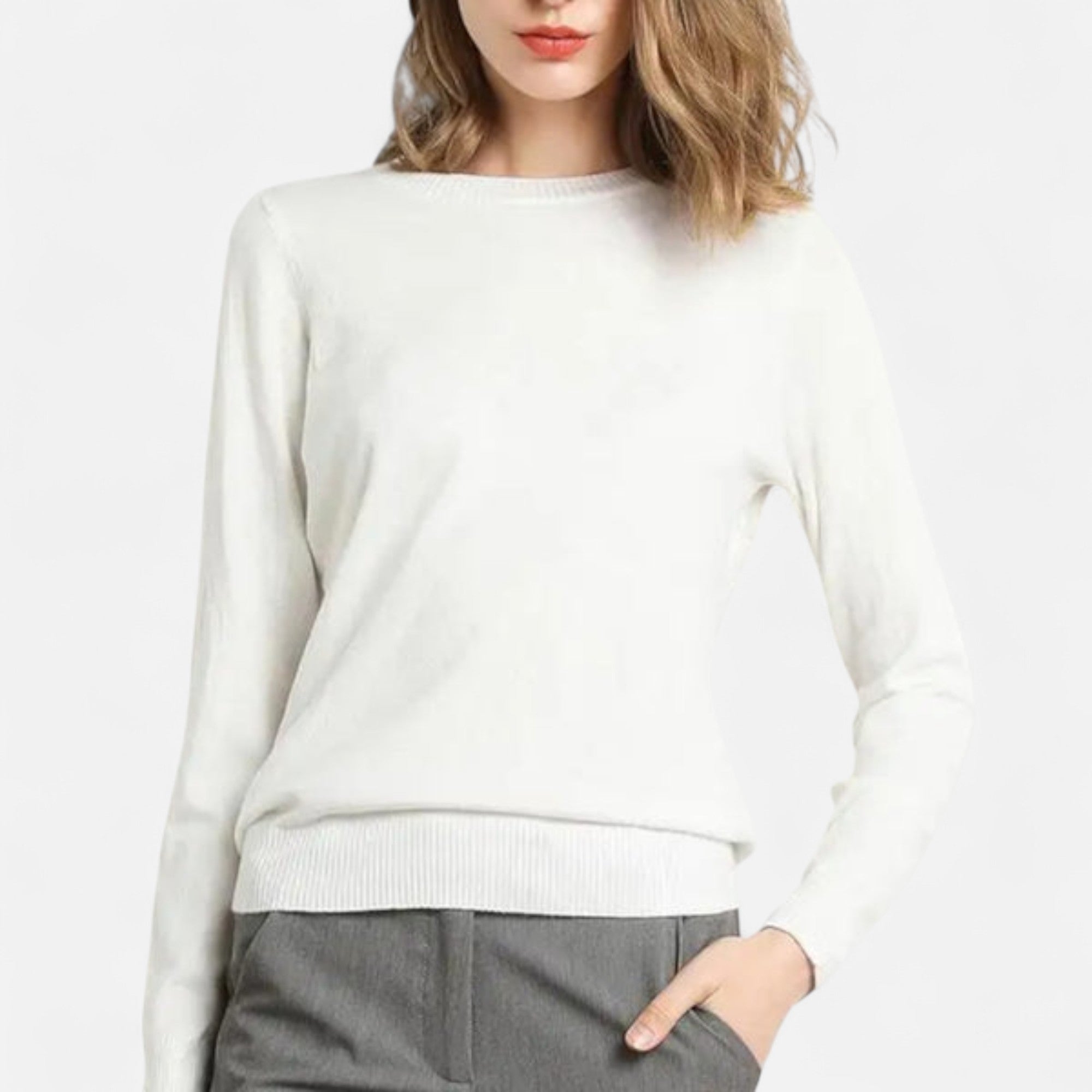 Valmonti | Women’s Blend Sweater – Timeless Round‑Neck Elegance