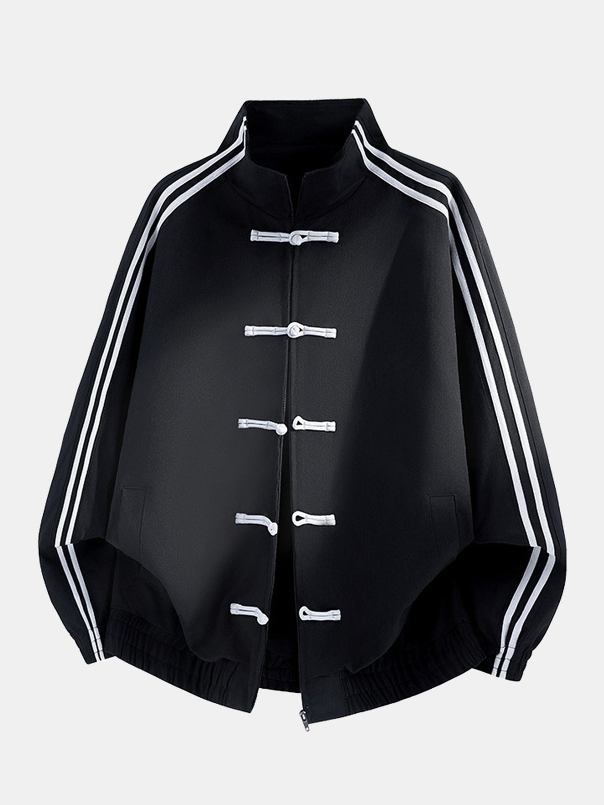 Træningsjakke til mænd med frøknapper – afslappet pasform og printet lag til streetwear, weekendrejser, afslappet bystil og hverdagsbrug