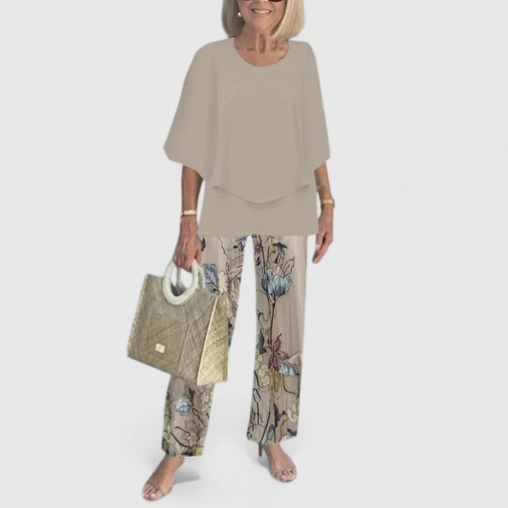 Women’s Relaxed Printed Two-Piece Set Everyday Elegance