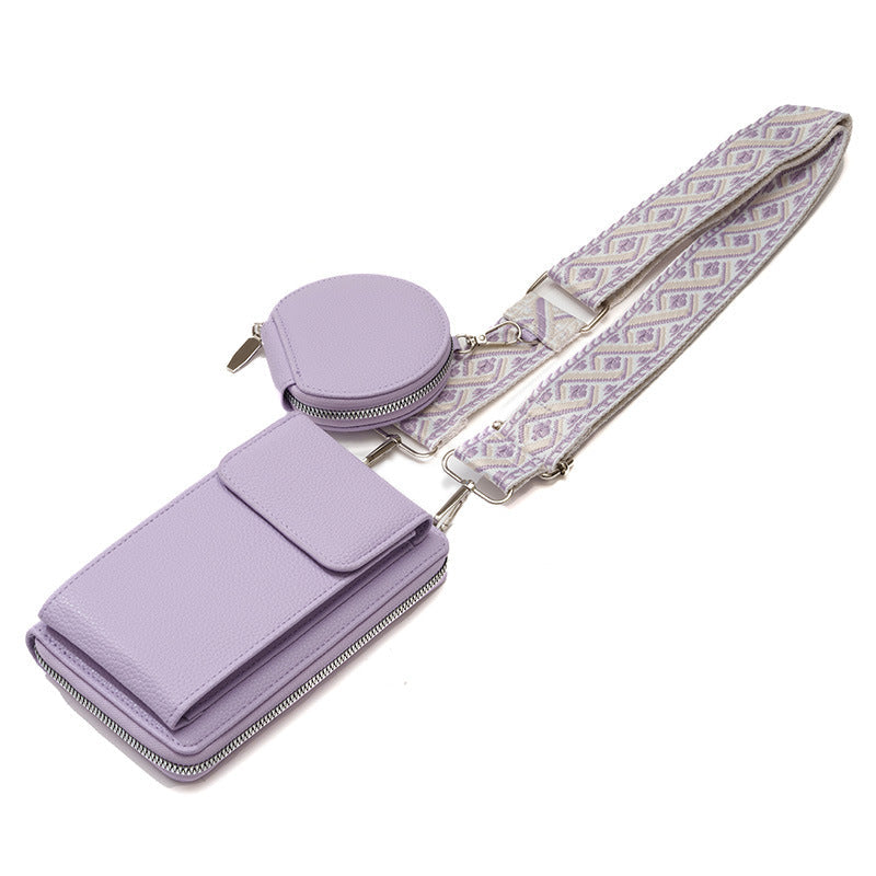 Bolso bandolera para mujer con correa ancha estampada para teléfono
