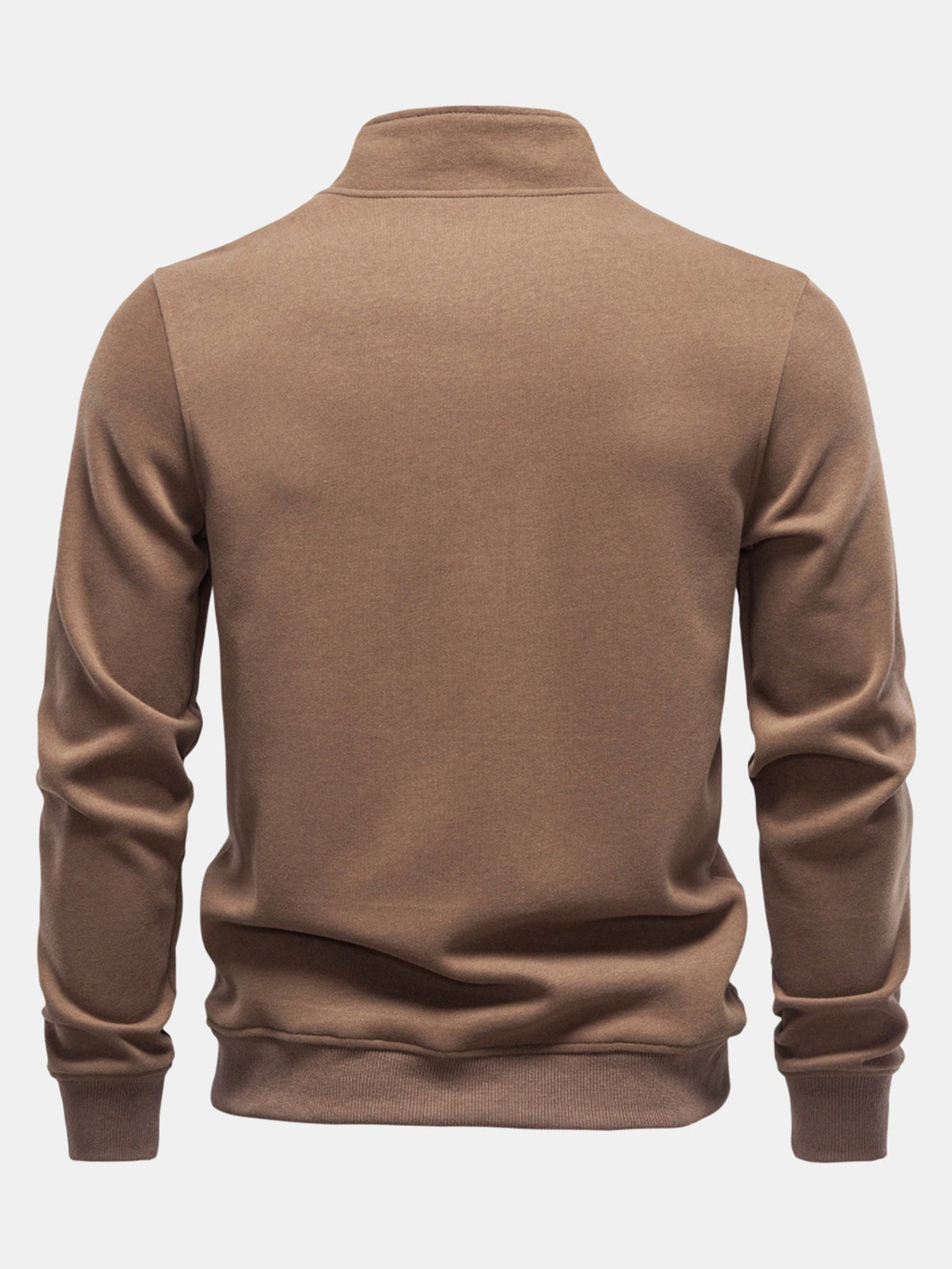 Męska bluza z mieszanki bawełny zapinana na 1/4 długości – bluza o regularnym kroju ze stójką, w stylu smart casual na jesień i zimę