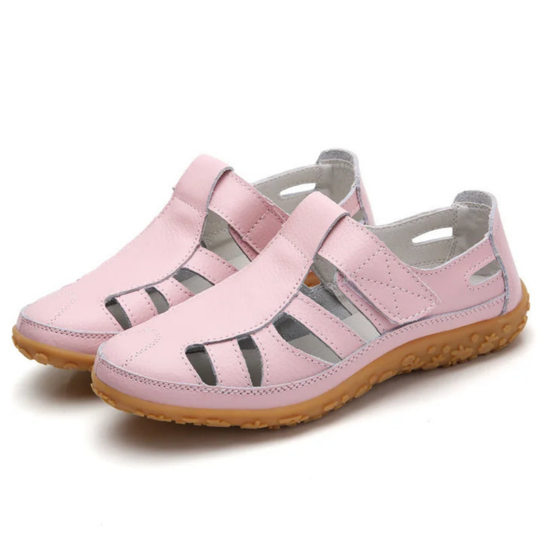 Damen-Sandalen mit geschlossener Zehenpartie und verstellbarem Riemen – Lässige Schuhe mit Aussparungen für jeden Sommertag