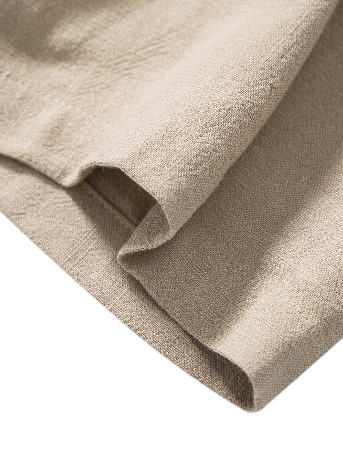 Men’s Linen Blend Summer Co-Ord – Stand Collar Shirt with Straight-Leg Trousers