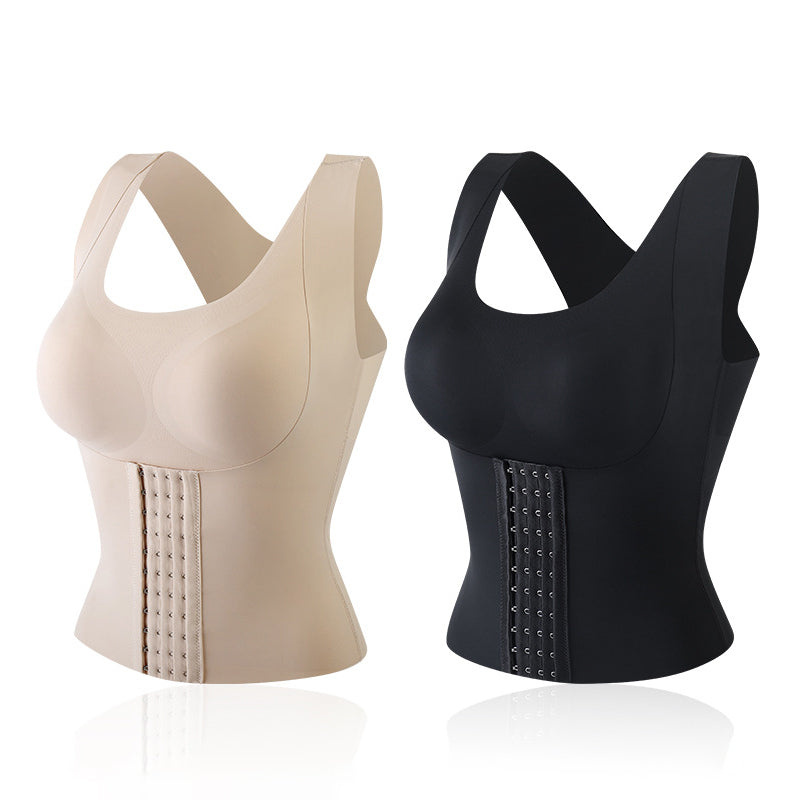 Women’s Longline Support Bra – Front-Fastening Waist-Shaping Style for Everyday Wear