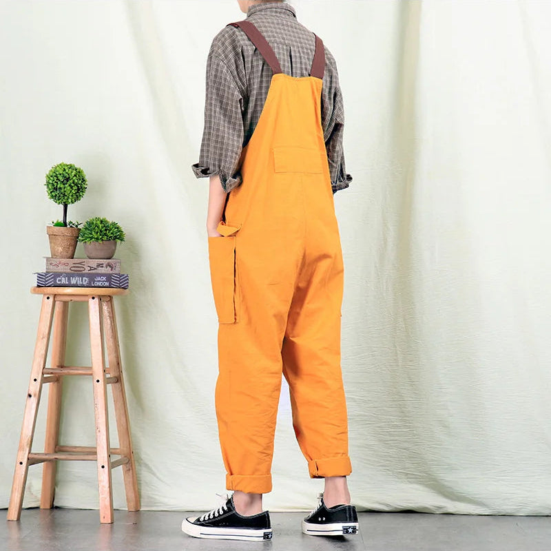 Men’s Utility Cargo Bib Overalls – Multi-Pocket Workwear for Casual Everyday Wear
