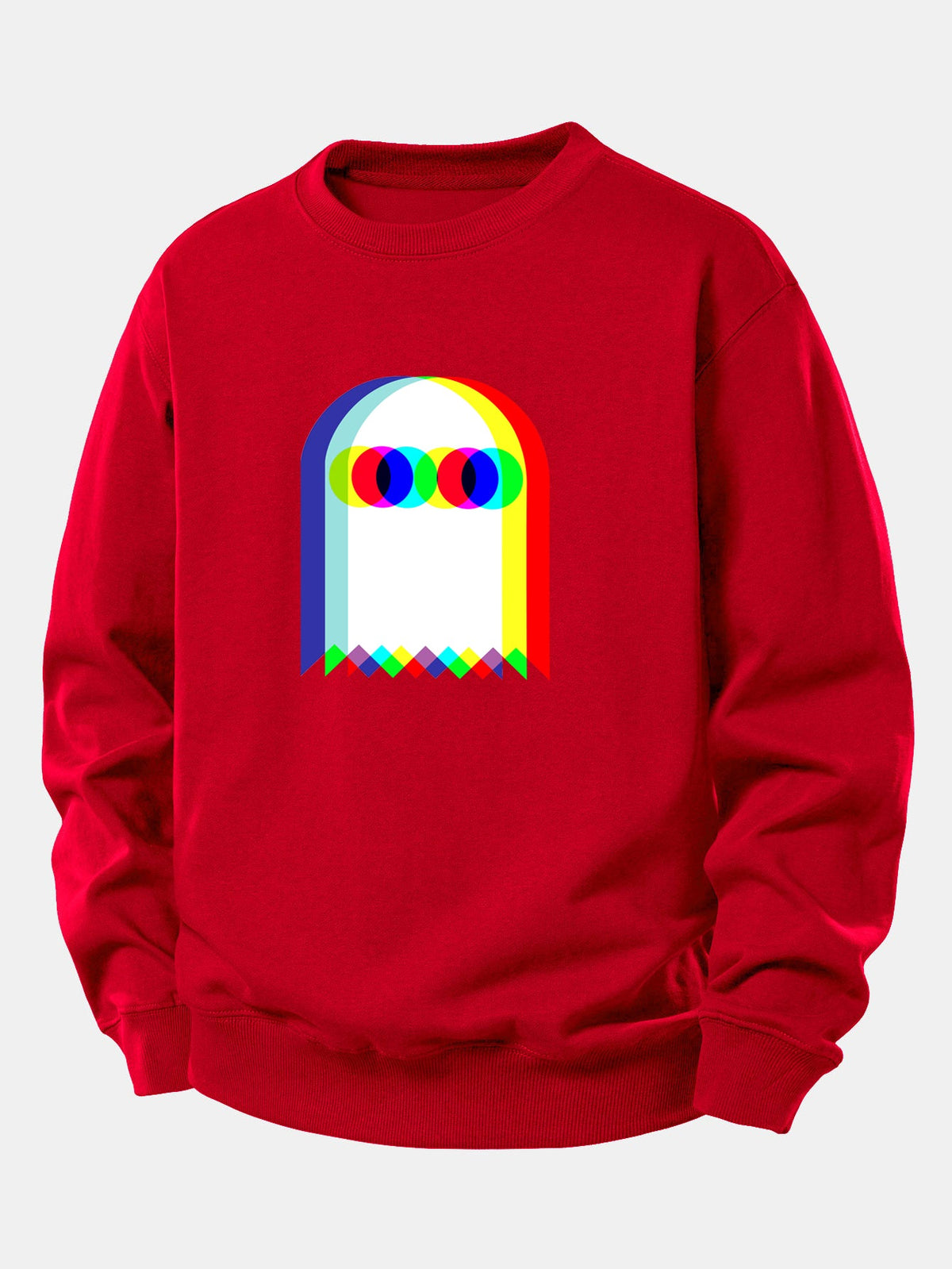 Pánská mikina s grafickým potiskem a volným střihem - hravý potištěný pulovr s kulatým výstřihem pro ležérní streetwearový styl