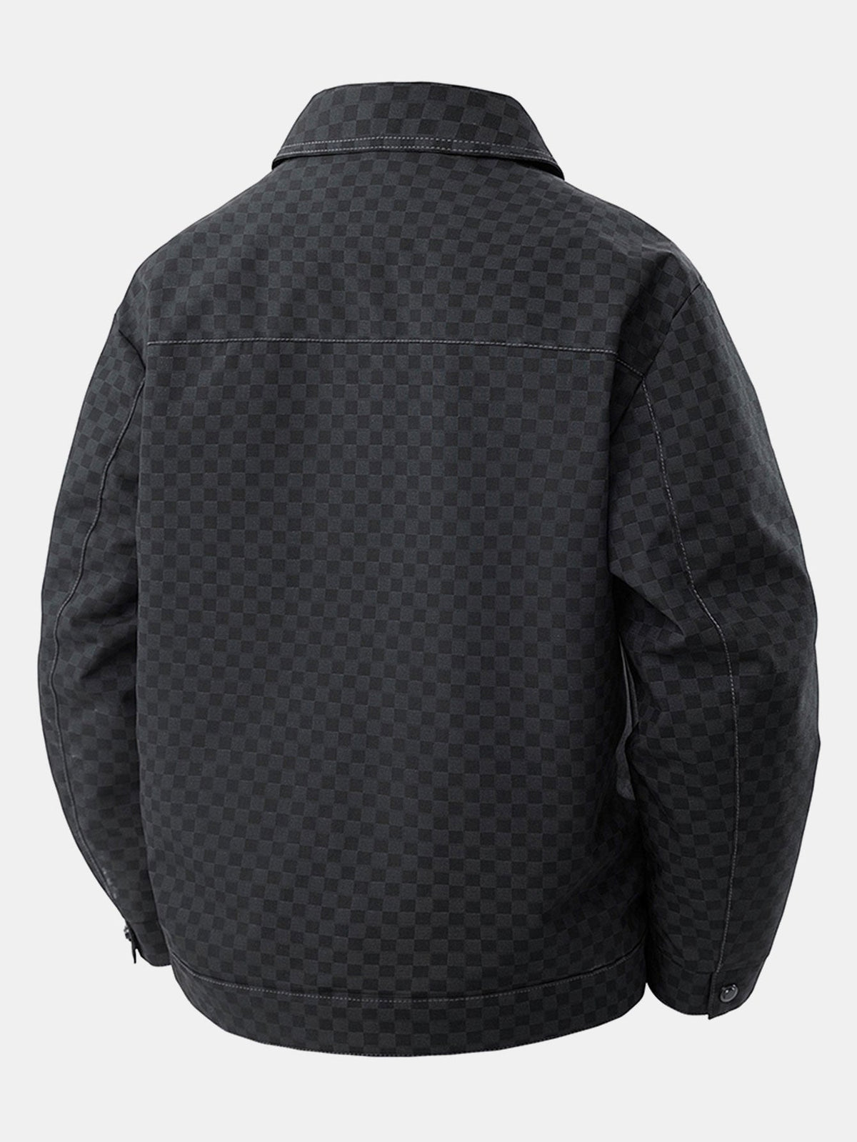 Veste camionneur à damier pour homme, avec poches poitrine – Vêtement d’extérieur streetwear à boutons et coupe classique pour l’automne