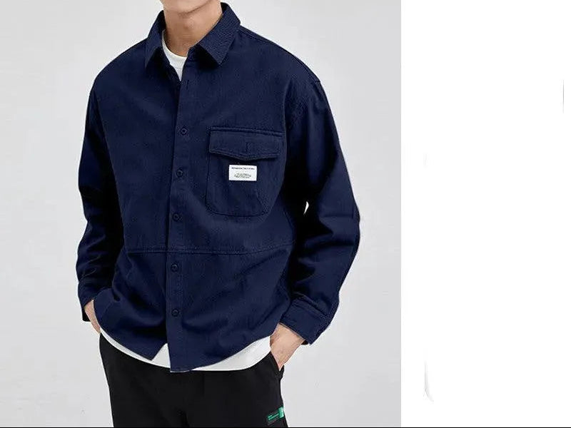 Men's Relaxed Fit Utility Overshirt with Button Front and Chest Pocket – Casual Lightweight Layering Jacket for Everyday Wear