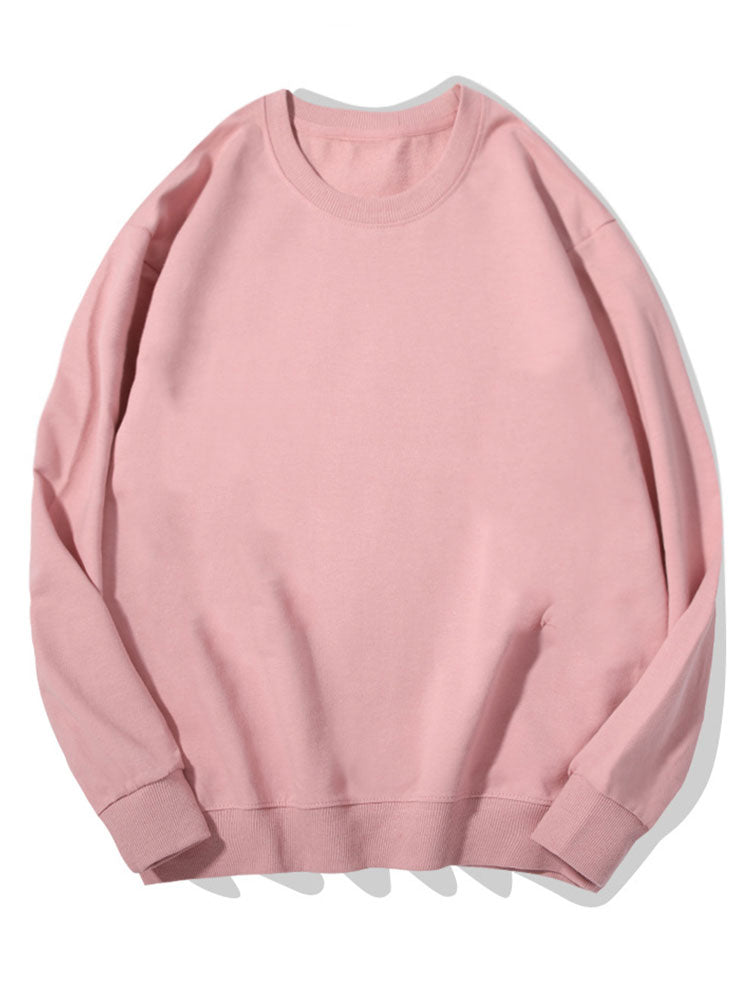 Men’s Basic Cotton Crew Neck Sweatshirt – Relaxed Fit Long Sleeve Casual Pullover for Everyday Wear