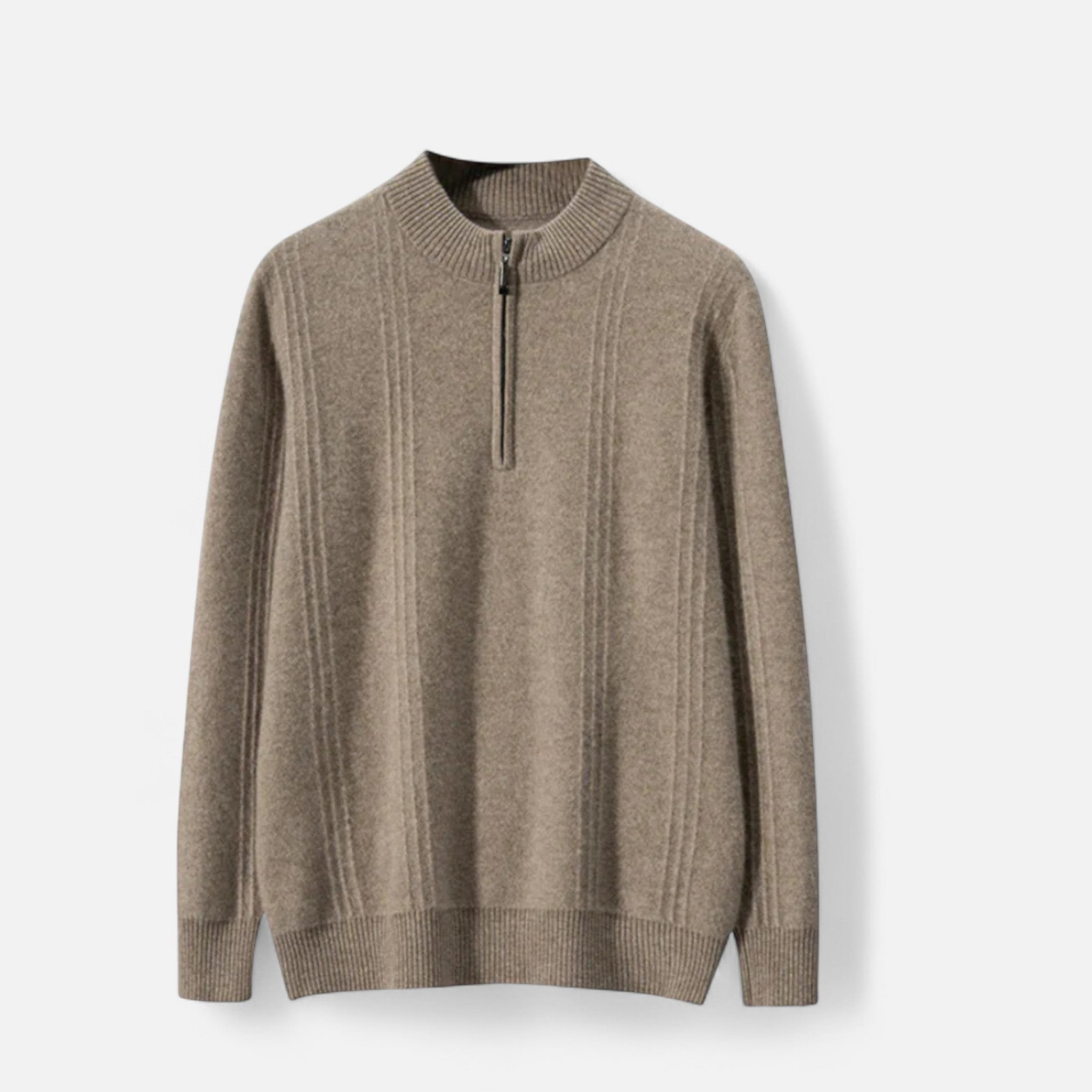 Valmonti | Men’s Sweater – Ribbed Half-Zip Elegance