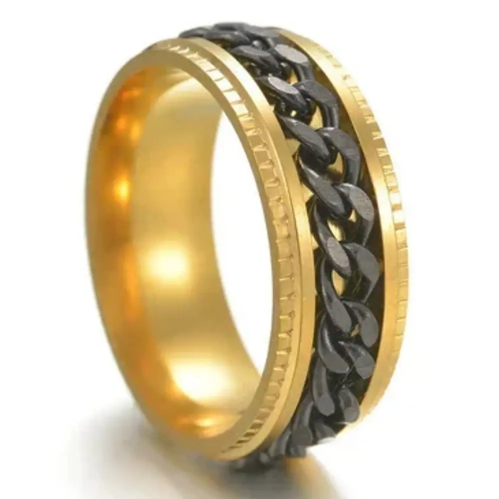 Men’s Roman Numeral Spinner Ring – Textured Statement Jewellery for Everyday Wear