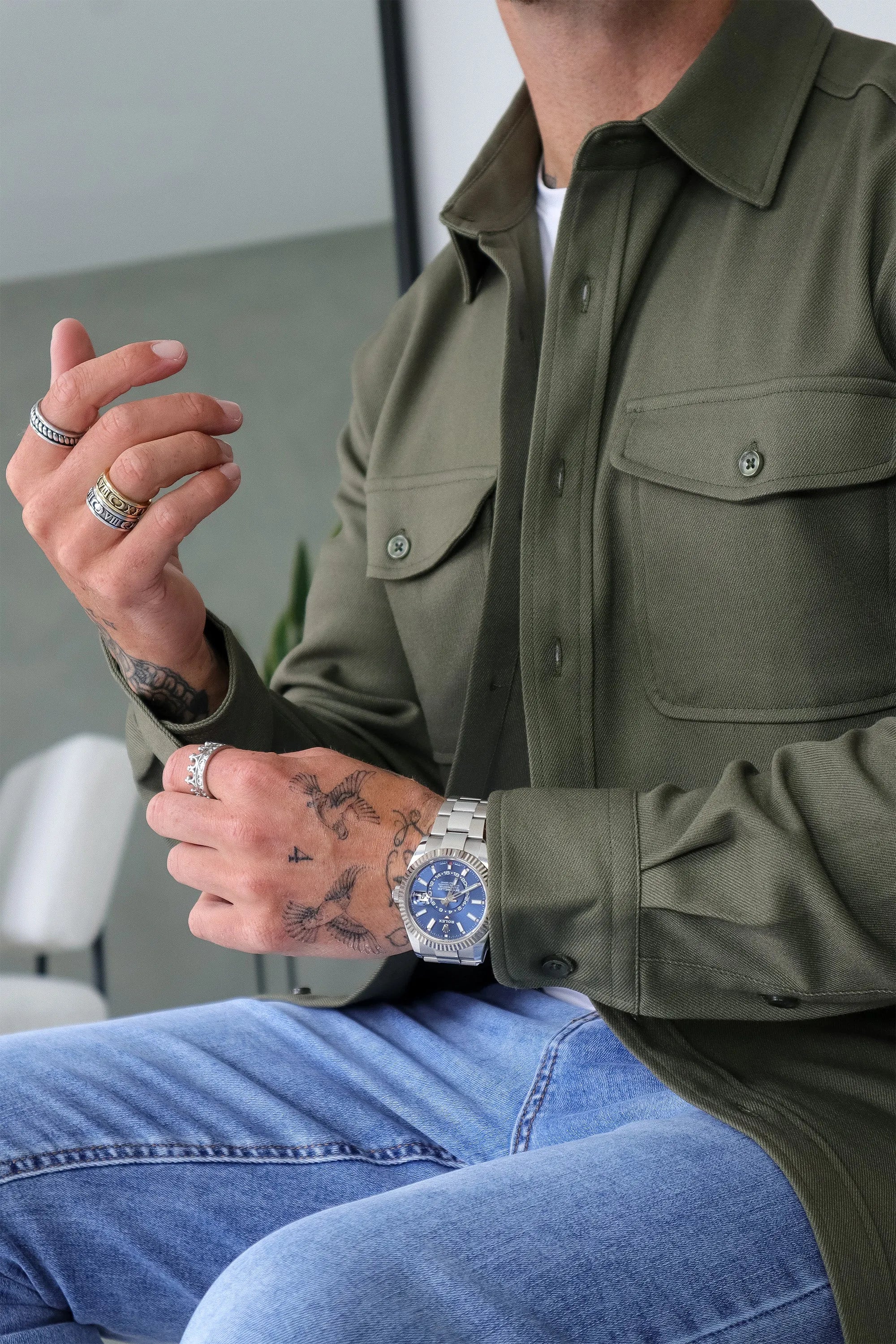 Men’s Cotton Blend Overshirt – Relaxed Utility Layering Piece for Casual Seasonal Styling