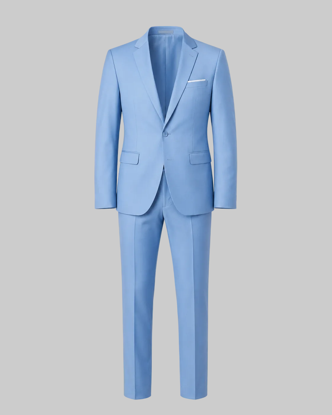 Fato de duas peças de corte masculino — blazer e calças elásticos para negócios e eventos formais