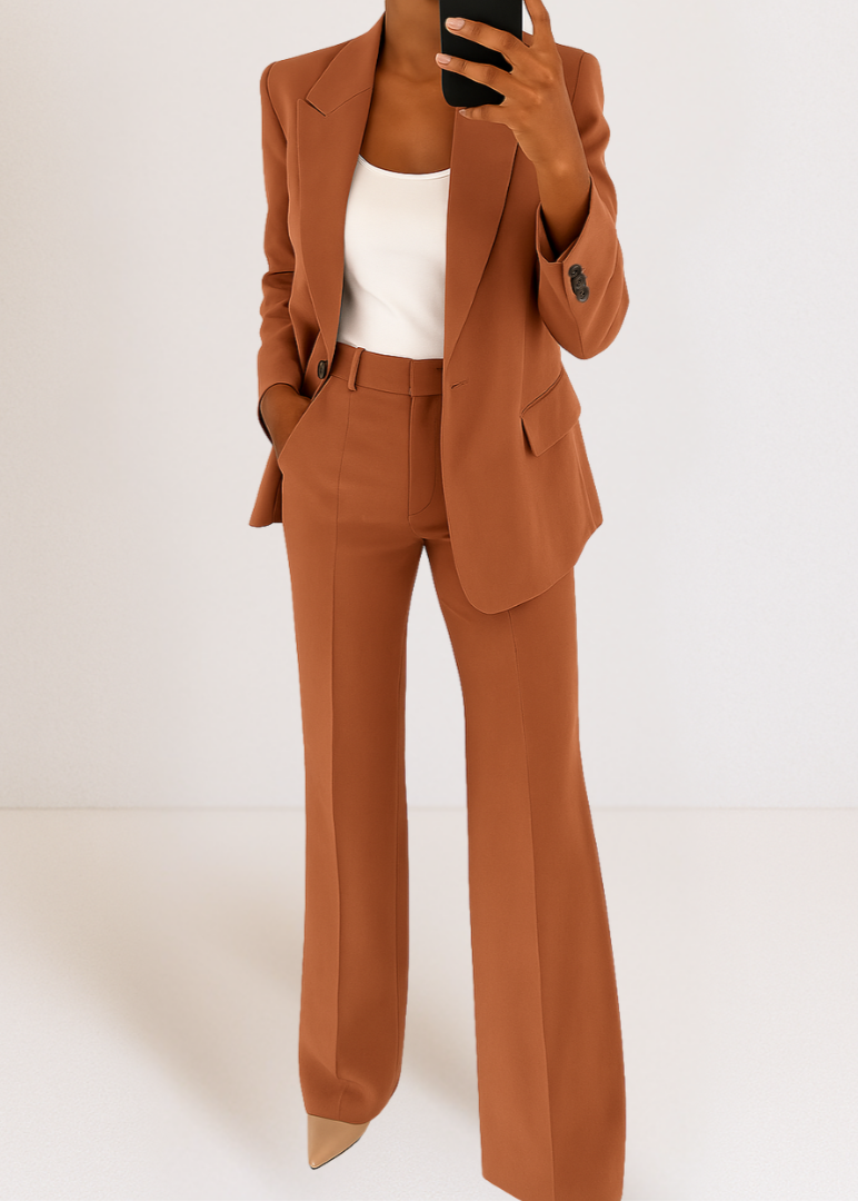 Completo lounge coordinato giacca e pantaloni sartoriali da donna