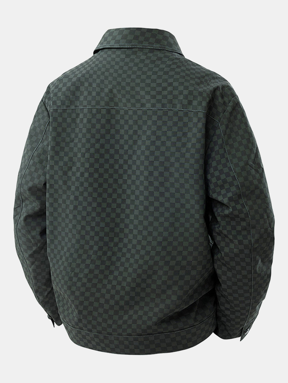 Veste camionneur à damier pour homme, avec poches poitrine – Vêtement d’extérieur streetwear à boutons et coupe classique pour l’automne