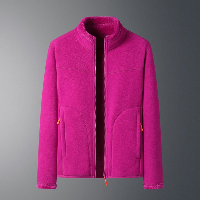 Veste polaire zippée pour femme – couche douce à col montant pour une tenue décontractée