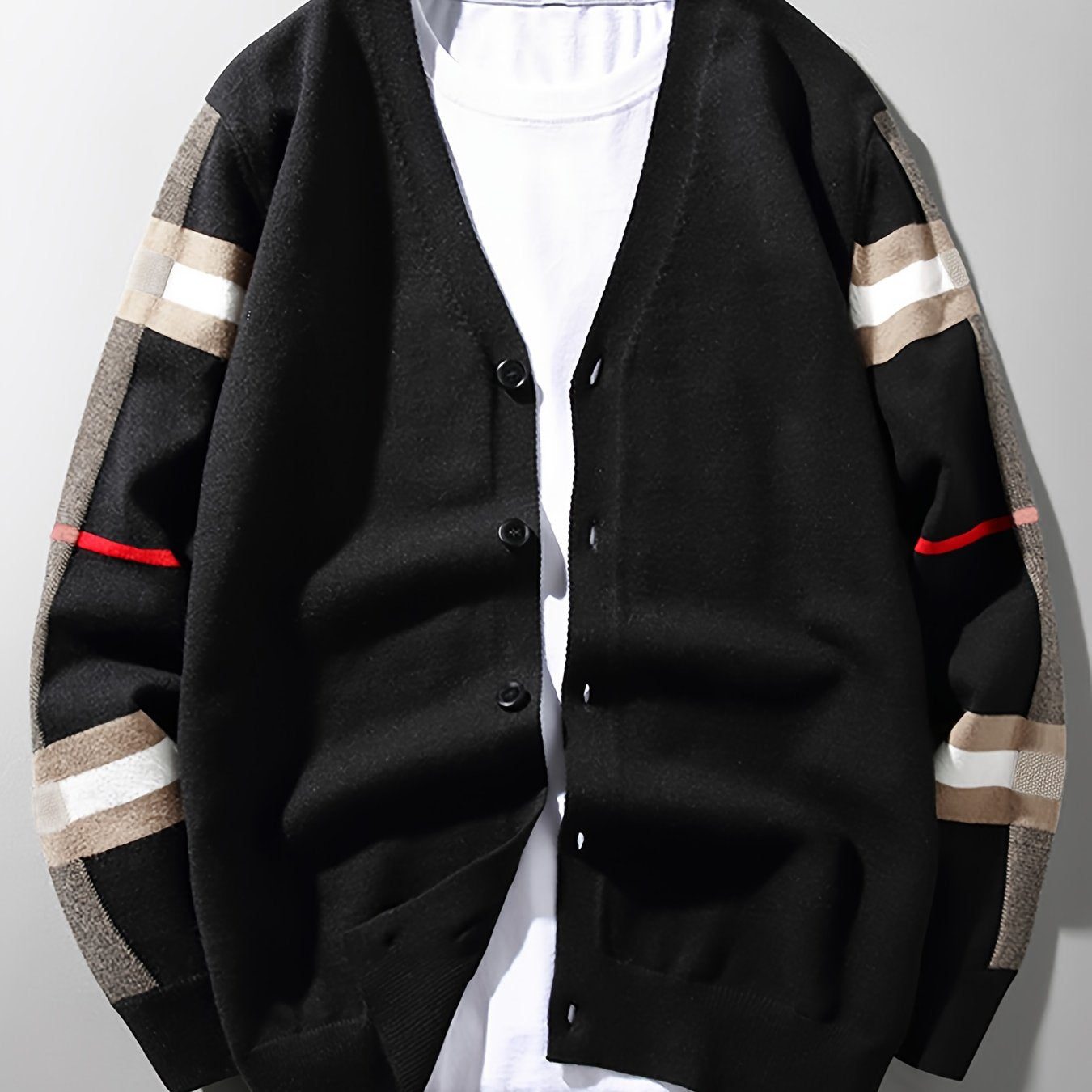 Cardigan Uomo in Lana con Bottoni – Maglia Artigianale a Vestibilità Regolare