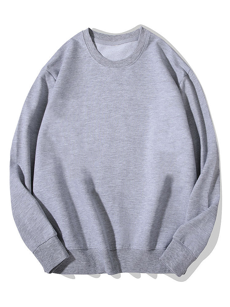 Men’s Basic Cotton Crew Neck Sweatshirt – Relaxed Fit Long Sleeve Casual Pullover for Everyday Wear