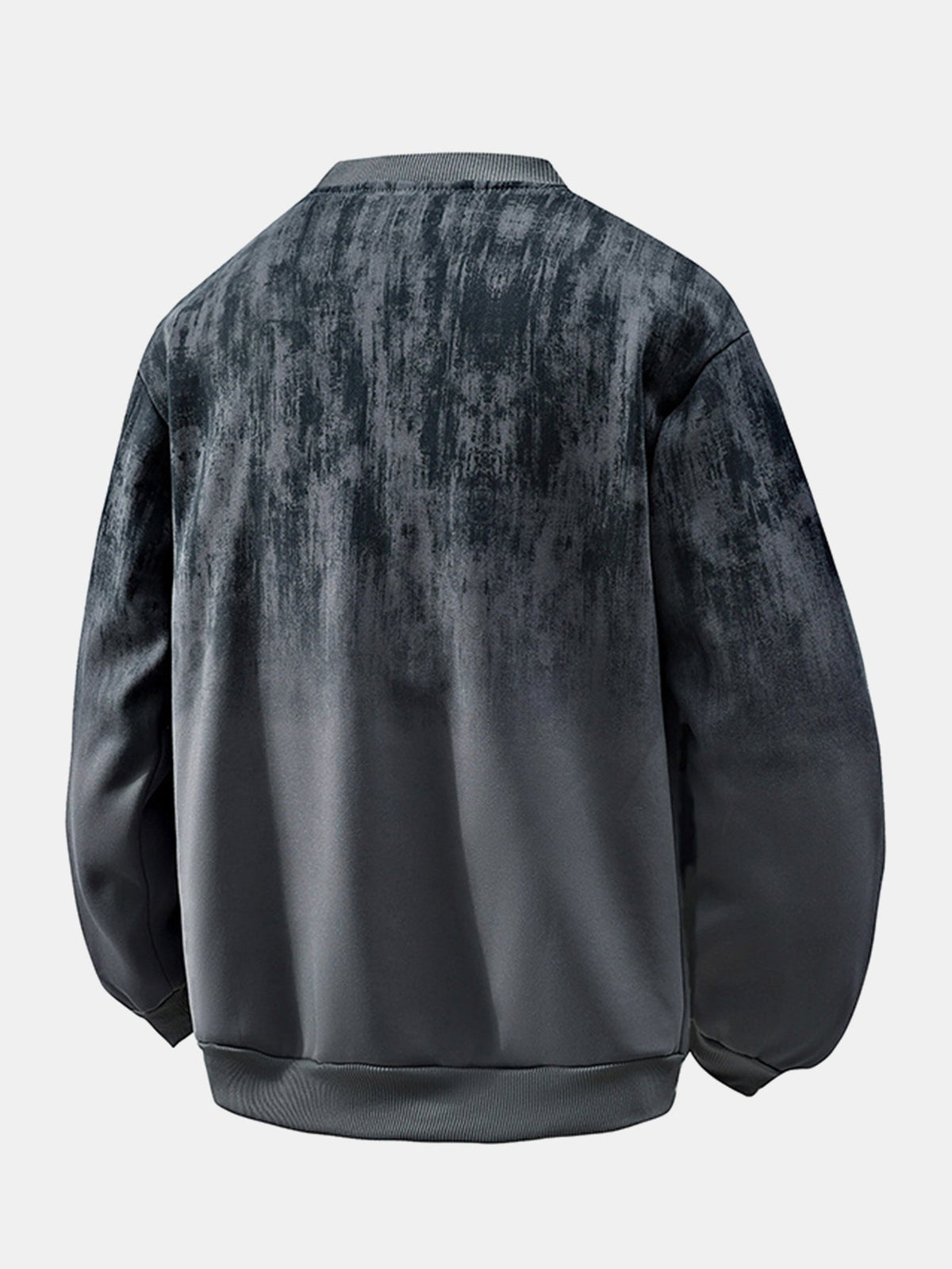 Męska bluza w stylu vintage z efektem sprania i wzorem tie-dye - luźny krój, długie rękawy, efekt wyblakłego ombre i ściągacze, idealna do codziennych stylizacji streetwearowych