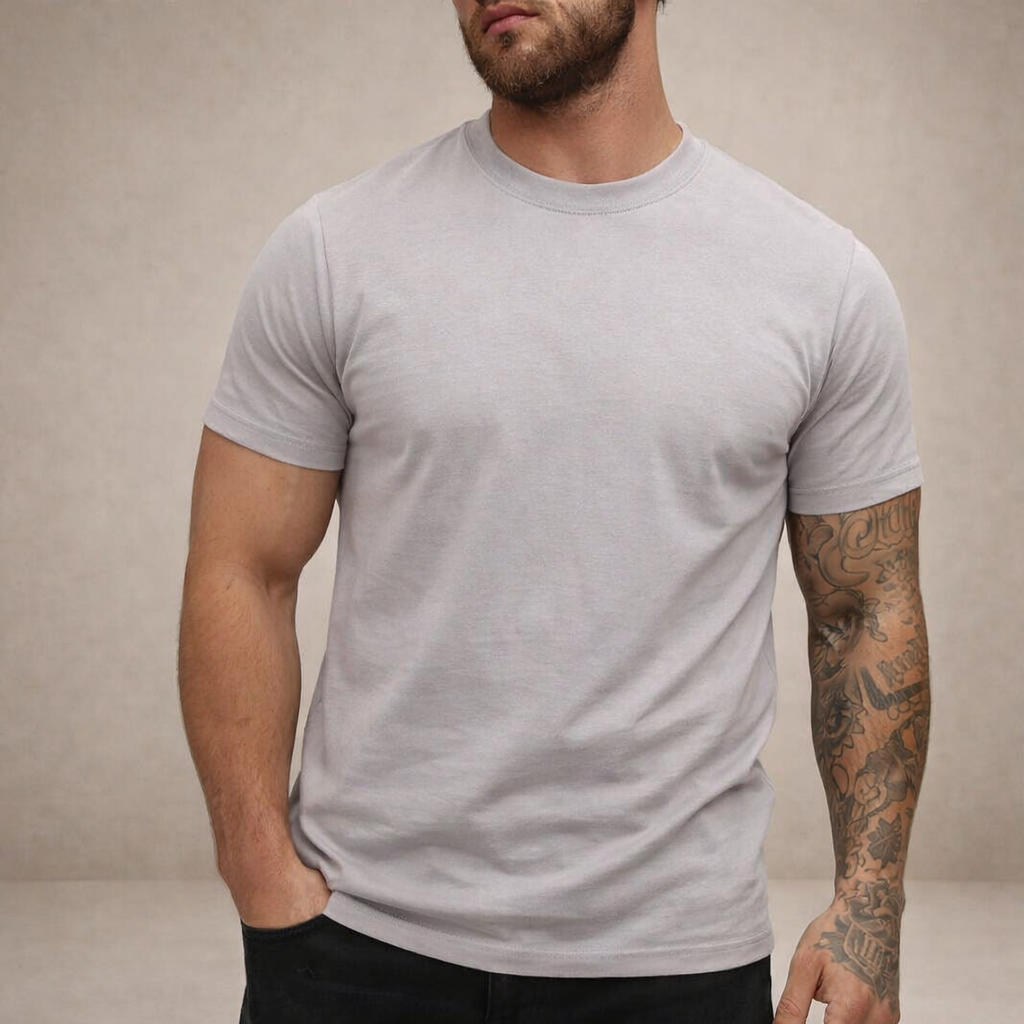 Men’s Slim Fit Crew Neck Essential Cotton T-Shirt