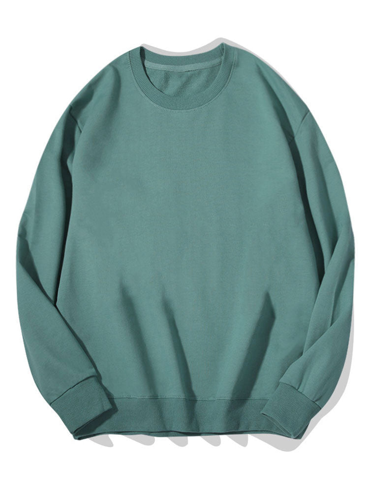 Men’s Basic Cotton Crew Neck Sweatshirt – Relaxed Fit Long Sleeve Casual Pullover for Everyday Wear
