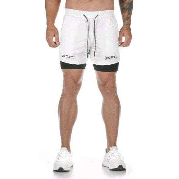 Calções de treino masculinos 2-em-1 de secagem rápida – Estilo de desempenho em camadas para um vestuário ativo
