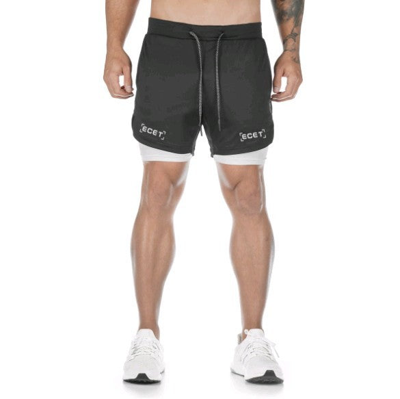 Calções de treino masculinos 2-em-1 de secagem rápida – Estilo de desempenho em camadas para um vestuário ativo