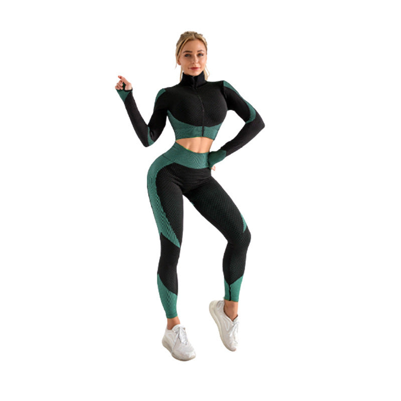 Dame tre-delt træningssæt med ribstrikket sculpt-fit