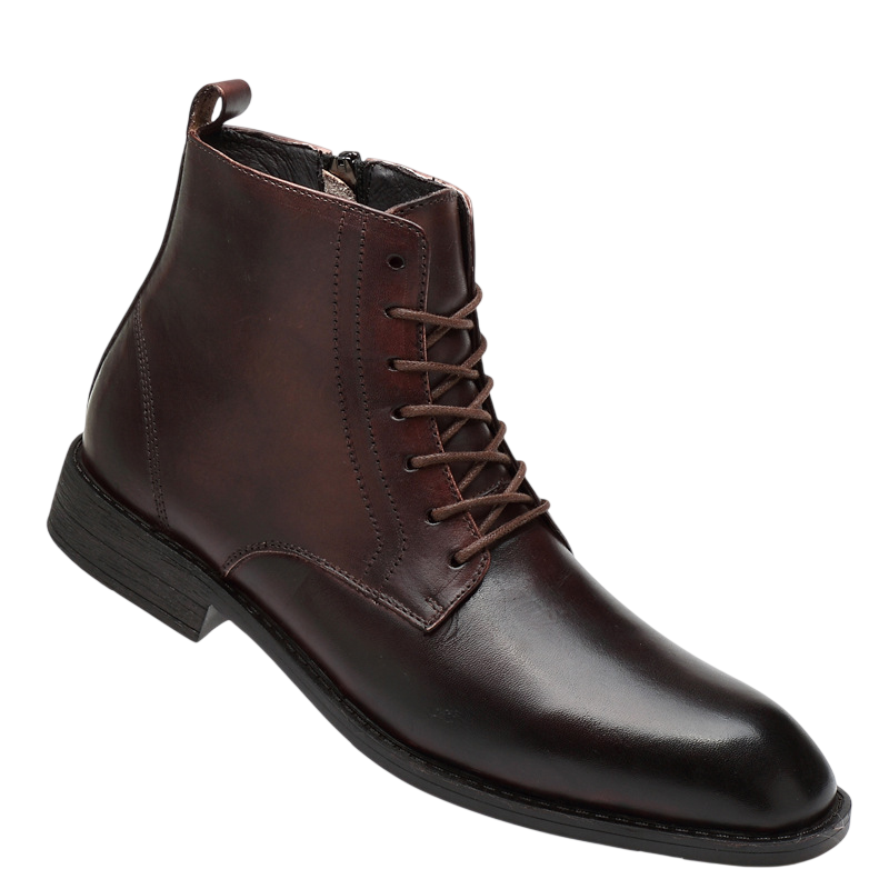 Men’s Heritage Leather Boots – Classic Lace-Up Ankle Style for Tailored and Everyday Wear